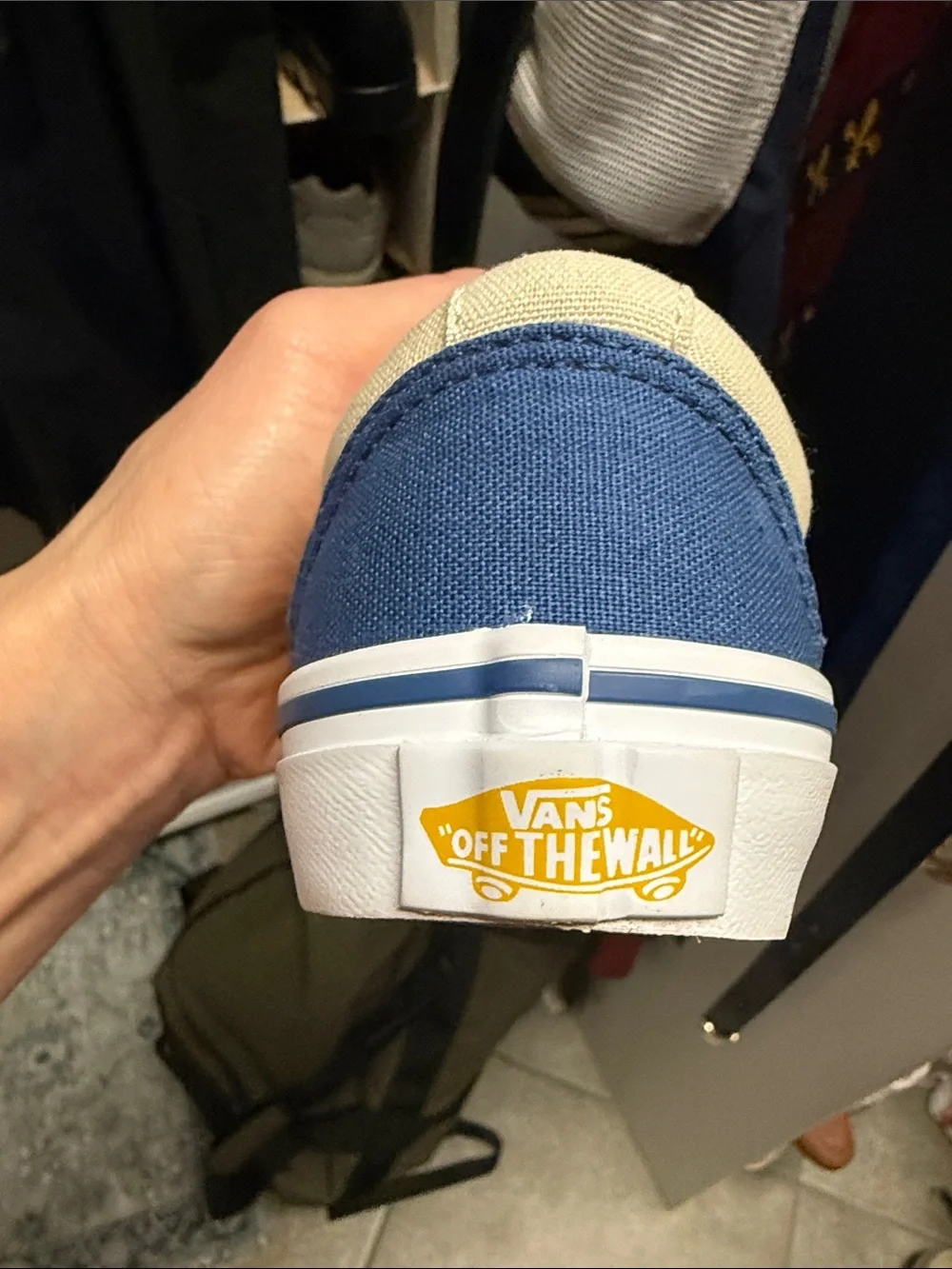 Vans Low-Top Canvas Sneakers in Navy, Cream & Yellow